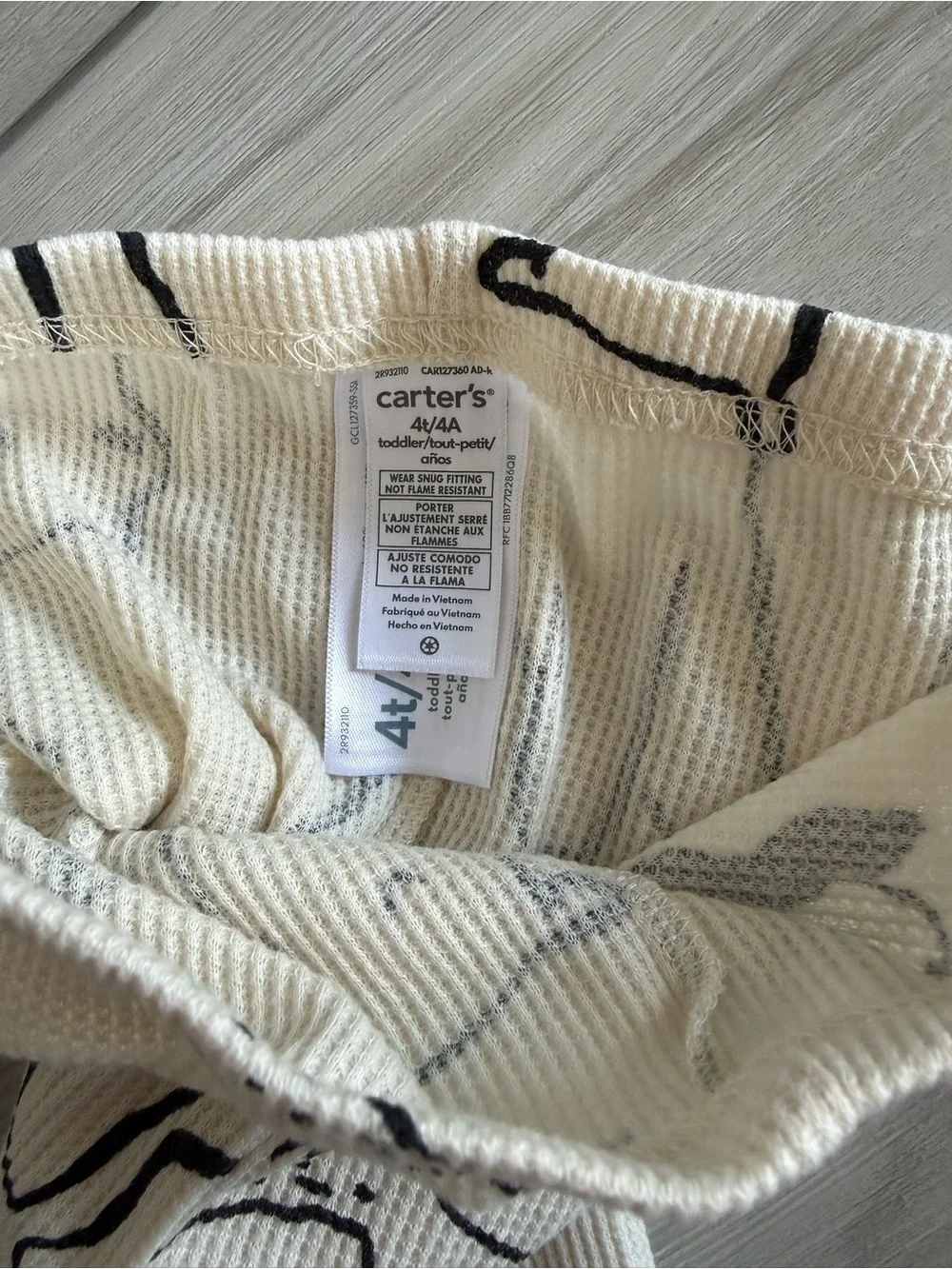 Carter's Chill Out Pajama Set Beige 4T NWOT